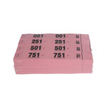Carnet De 50 Tickets Vestiaires Numérotés De 3 Volets (dont 2 Volets Avec Trous) - Format 20x3 Cm - Rose - X 20 - Exacompta