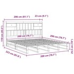 vidaXL Lit bibliothèque sans matelas cire marron 200x200 cm pin massif