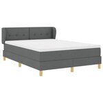vidaXL Lit à ressorts avec matelas Gris foncé 140 x 200 cm tissu