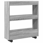 vidaXL Chariot de rangement étroit 3 niveaux sonoma gris