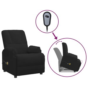 vidaXL Fauteuil de massage noir similicuir daim
