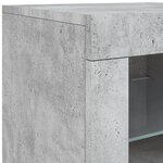 vidaXL Buffet avec lumières LED gris béton 283x37x67 cm