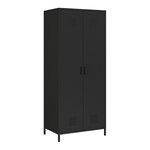 Armoire étagère 180 x 76 x 50 cm meuble de rangement métallique acier noir mat 03_0008916