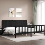 vidaXL Cadre de lit sans matelas noir 200x200 cm bois massif de pin