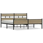 vidaXL Cadre de lit en métal sans matelas chêne sonoma 183x213 cm