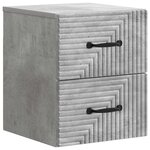 vidaXL Cabinet de chevet mural Gris béton 34 5 x 33 x 40 cm