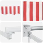 vidaXL Store rétractable manuel rayé rouge et blanc 350x250 cm