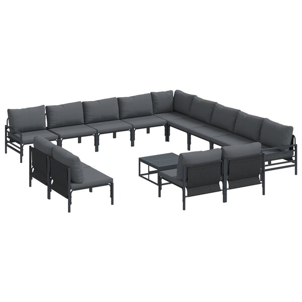 vidaXL Ensemble de canapé de jardin 14 Pièces Anthracite Acier