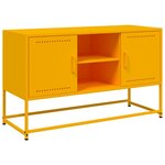 vidaXL Meuble TV jaune moutarde 100 5x39x60 5 cm acier