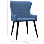 Vidaxl chaises à manger lot de 4 bleu tissu