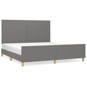 vidaXL Cadre de lit sans matelas gris foncé 180x200 cm tissu