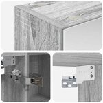 vidaXL Armoire Miroir de Salle de Bain Gris Sonoma 60 x 14 5 x 70 cm