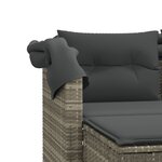 vidaXL Canapé de jardin 2 places et auvent tabourets gris clair rotin