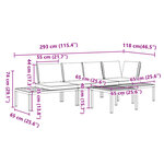 vidaXL Salon de jardin 4 Pièces avec coussins noir aluminium