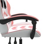 vidaXL Chaise de jeu Blanc et rose Similicuir
