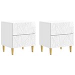 vidaXL Table de chevet 2 Pièces Blanc brillant 43 x 34 5 x 48 cm