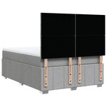 vidaXL Sommier à lattes de lit avec matelas Gris clair 140x200cm Tissu
