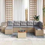 vidaXL Ensemble de canapé de jardin 8 Pièces beige et gris clair