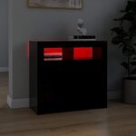 vidaXL Buffet avec lumières LED noir 80x35x75 cm