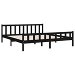 vidaXL Cadre de lit Noir Bois massif 200x200 cm