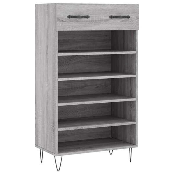 vidaXL Armoire à chaussures sonoma gris 60x35x105 cm bois d'ingénierie