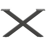 vidaXL Pieds de table basse en forme de X  2 pièces  anthracite  50 x (30-31) cm  acier