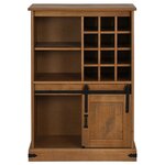 vidaXL Armoire à vin HALDEN avec casiers à vin porte coulissante pin