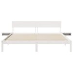 vidaXL Cadre de lit avec tables de chevet Blanc Bois massif en pin