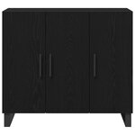 vidaXL Buffet Chêne noir 90 x 34 x 80 cm Bois d'ingénierie