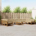 vidaXL Ensemble de canapés d'extérieur 11 Pièces Naturel et Beige