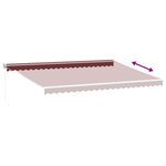vidaXL Auvent manuel rétractable bordeaux 500x300 cm