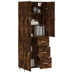 vidaXL Buffet haut Chêne fumé 69 5x34x180 cm Bois d'ingénierie