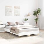 vidaXL Cadre de lit sans matelas blanc 135x190 cm bois d'ingénierie