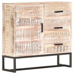 vidaXL Buffet Blanc 73x30x75 cm Bois d'acacia massif