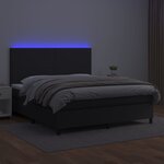 vidaXL Sommier à lattes de lit avec matelas et LED Noir 160x200 cm