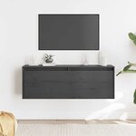 vidaXL Armoire murale Gris 100x30x35 cm Bois de pin massif
