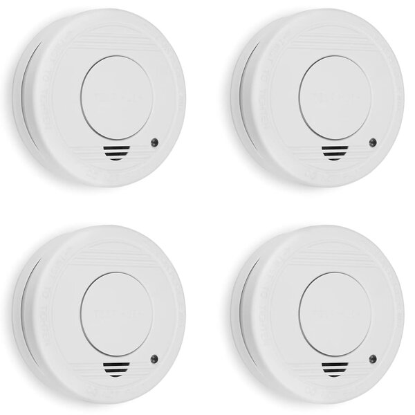 Smartwares Détecteurs de fumée 4 Pièces 10x10x3 5 cm Blanc