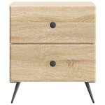 vidaXL Cabinet de chevet 2 Pièces Chêne Sonoma 43 x 34 5 x 47 5 cm