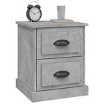 vidaXL Table de chevet gris béton 39x39x47 5 cm bois d'ingénierie