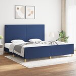 vidaXL Cadre de lit avec tête de lit Bleu 200 x 200 cm Tissu
