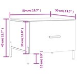 vidaXL Tables basses 2 Pièces chêne marron 50x50x40 cm bois d'ingénierie