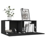 vidaXL Meuble TV Noir 80x30x30 cm Bois d’ingénierie