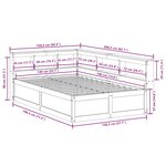 vidaXL Lit bibliothèque sans matelas cire marron 140x190 cm pin massif