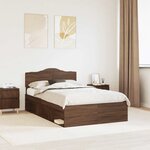 vidaXL Cadre de lit Chêne brun 120 x 190 cm Bois de pin massif