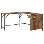 vidaXL Bureau Bois Ancien 141 x 141 x 75 cm Bois d'ingénierie