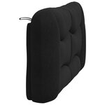 vidaXL Coussin de tête de lit noir 120 cm tissu