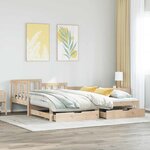 vidaXL Lit de jour avec gigogne et tiroirs sans matelas 90x200 cm