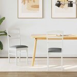 vidaXL Chaise de salle à manger 2 Pièces Blanc et Gris