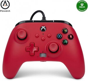 Manette filaire améliorée PowerA pour Xbox Series X S - Rouge Artisan