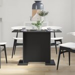 vidaXL Table à manger noire 100x60x75 cm en bois composite